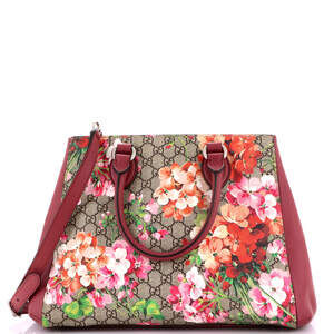 Gucci Large Convertible Shopping Tote Blooms Print GG Coated Canvas